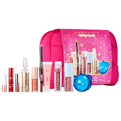 Sephora Holiday Lip Value Set: 10-Piece Lip Gloss, Liner, Oil & Treatment Collection with Kosas, Saie, Fenty Beauty & More