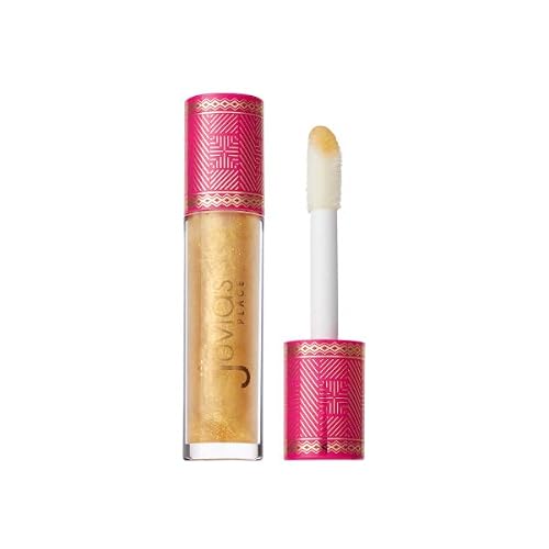 Juvia's Place Lip Gloss Glass It's Electric - Gold Shimmer,16 oz, Clear, Plump, Long Lasting Non-Sticky Luscious High Shine,Glides on Richly Glossy