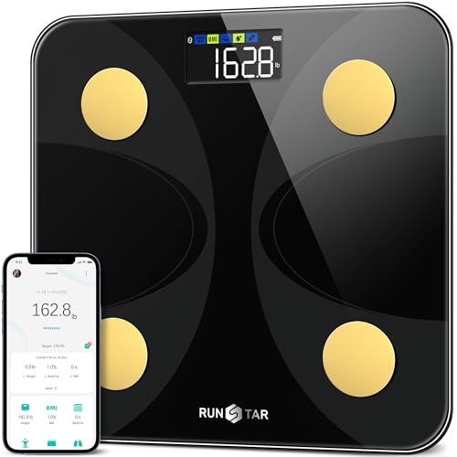 Scale for Body Weight and Fat Percentage, RunSTAR Digital Accurate Bathroom Smart Scale with Large Display, FSA&HSA Eligible 13 Body Composition…