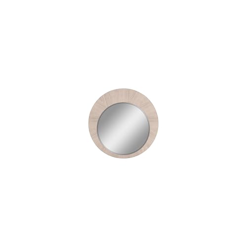 Waves Round Mirror in High Gloss Beige Angley