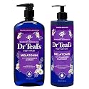 Dr Teal's Melatonin Body Wash and Body Lotion Set with Chamomile & Lavender, Magnesium & Essential Oils, 24 fl oz and 18 fl oz