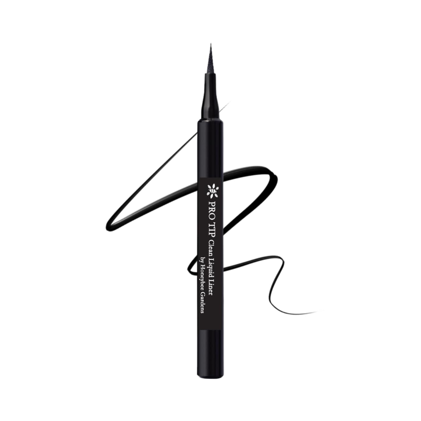 Honeybee Gardens ProTip Clean Liquid Liner, Black, Nano-Free Pigments, Long-Wearing, 0.034 fl oz