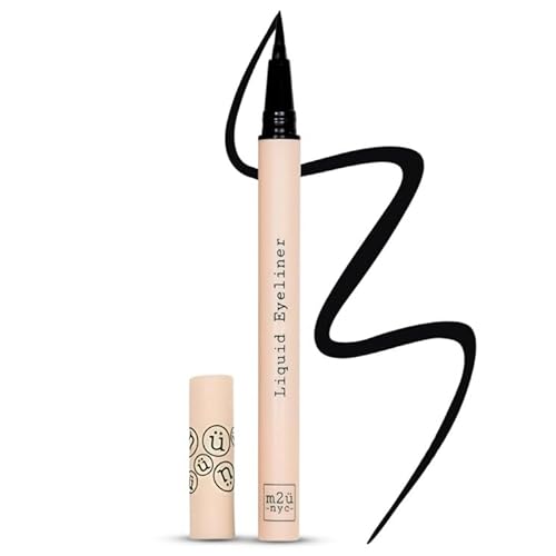 M2U NYC Waterproof Liquid Eyeliner Pen - Up to 24 Hour Wear, Smudge-Proof Black Eye Liner with Bold Pigments -Vegan & Hypoallergenic Formula Infused