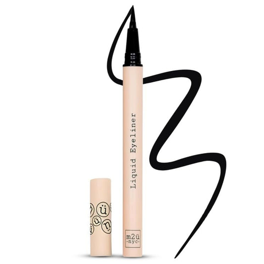 M2U NYC Waterproof Liquid Eyeliner Pen - Up to 24 Hour Wear, Smudge-Proof Black Eye Liner with Bold Pigments -Vegan & Hypoallergenic Formula Infused