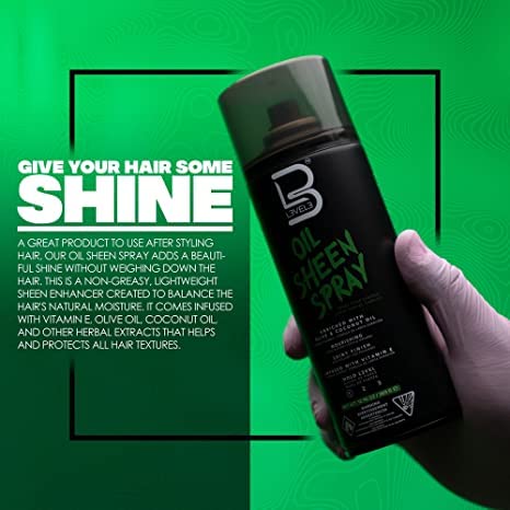 L3 Level 3 Oil Sheen Spray - Adds Shine to Hair After Styling - Infused with Vitamin E, Olive and Coconut Oil and Herbal Extracts Level Three Oil