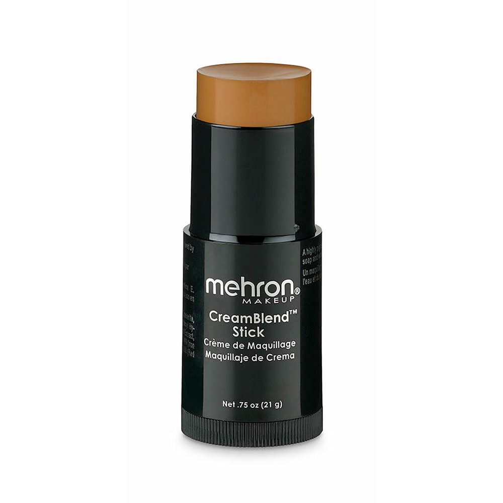 Mehron Makeup CreamBlend Stick | Face Paint, Body Paint, & Foundation Cream Makeup | Perfect for Halloween .75 oz (21 g) (Dark 0)