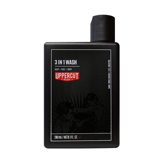 UPPERCUT DELUXE 3 in 1 Wash for Men - Shampoo, Face & Body Wash - Hair, Face & Body Cleanser with Coconut Oil - Hydrating Daily Mens Shower Gel - Bay Beauty & Personal Care UPPERCUT DELUXE