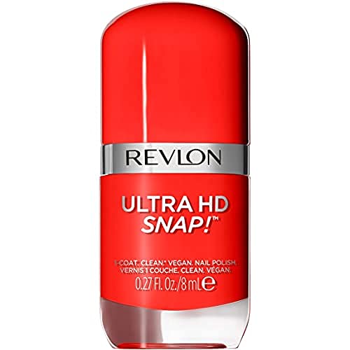REVLON Ultra HD Snap Nail Color, Natural Rich Glossy Polish, 100% Vegan Formula, No Base or Top Coat Needed, 031 She's on Fire, 0.27 fl oz