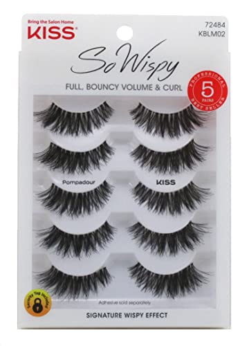 Kiss So Wispy Pompadour Lashes 5 Pairs (Pack of 6)