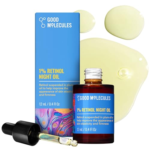 Good Molecules 1% Retinol Night Oil - Retinol and Rosehip Face Oil Formula for Look of Fine Lines & Wrinkles, Anti-Aging, Skin Firming, Beauty and Personal Care Good Molecules Default Title