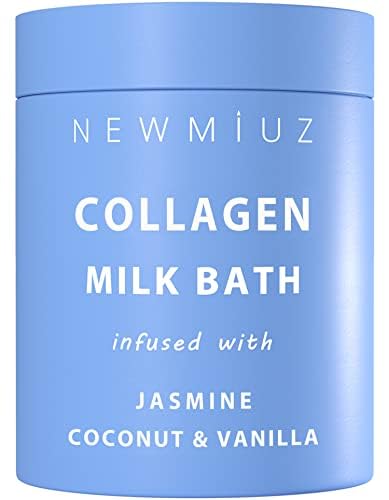 Creamy Coconut Collagen Milk Bath Soak Powder Moisturize & Soften Skin - Vanilla Jasmine Luxury Spa Bubble Bath Salt Mother's Birthday Christmas