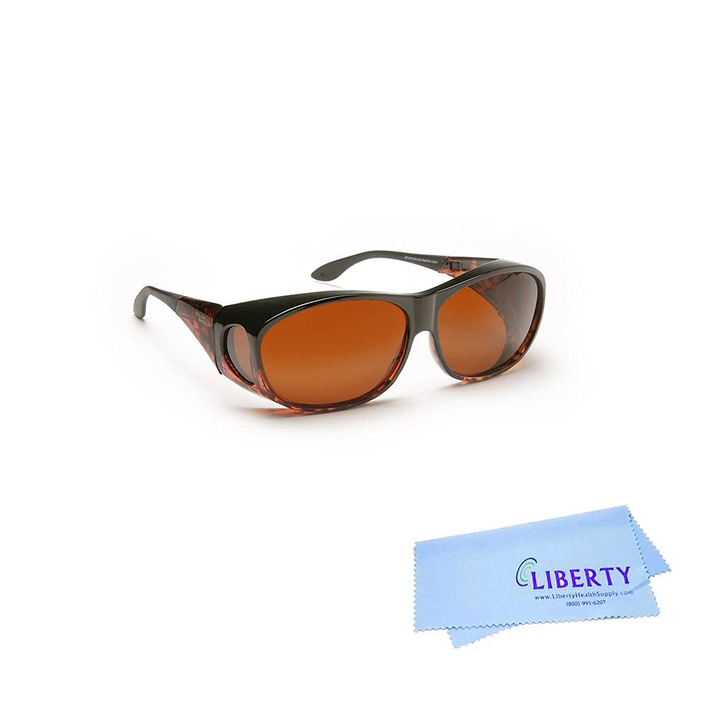 Eschenbach Optik Solar Shield - Polycarbonate, Filtered UV Protection Sunglasses for Men and Women -Small, Amber