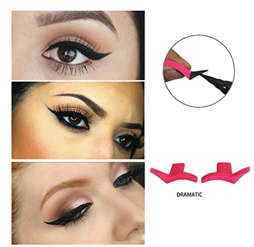 LASSUM 2 Pcs Eyeshadow Stencil Models Template Shaper Tool Eye Liner Tail Seal