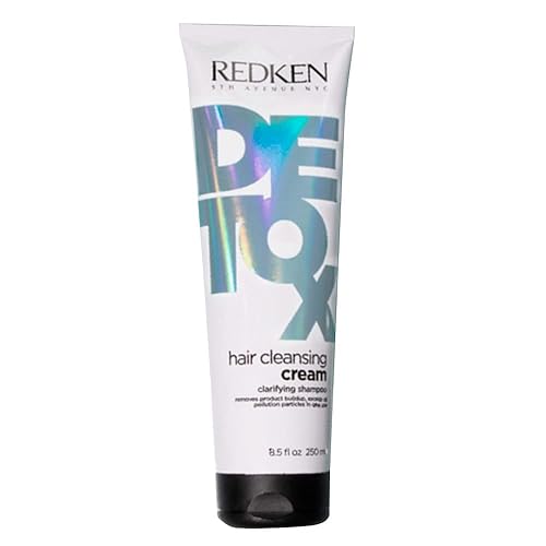 Redken Detox Hair Cleansing Cream Clarifying Shampoo For All Hair Types - Removes Buildup and Strengthens Hair Cuticle, 8.5 Fl Oz