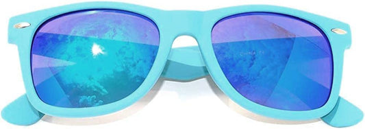 Fashion Colorful Vintage Retro Mirrored Lens Sunglasses Turquoise Frame