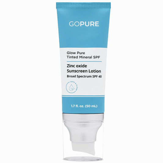 goPure Glow Pure Tinted Mineral SPF 40 PA+++ Face Sunscreen – Dermatologist-Tested Tinted Moisturizer with SPF, Reef-Friendly, Fragrance-Free