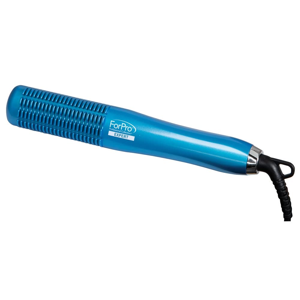 ForPro Professional Collection Expert Salon Hair Straightener Brush, Ultra-Fast Nano Ceramic Heater with 3D Heating Teeth, 3 Heat Settings, Auto-Off