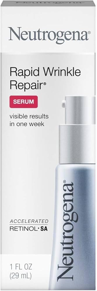Neutrogena Rapid Wrinkle Repair Anti-Wrinkle Serum with Retinol, Hyaluronic Acid, and Glucose Complex Retinol Booster, 1 fl. oz