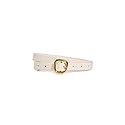 Madewell Women's Skinny Puffy Buckle Belt, Ivory, Off White, L