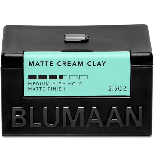 BLUMAAN Matte Cream Clay - High Hold Matte Finish - Versatile, Easy To Apply, Weightless Control, Nourishing and Cleansing Hair Care Essential