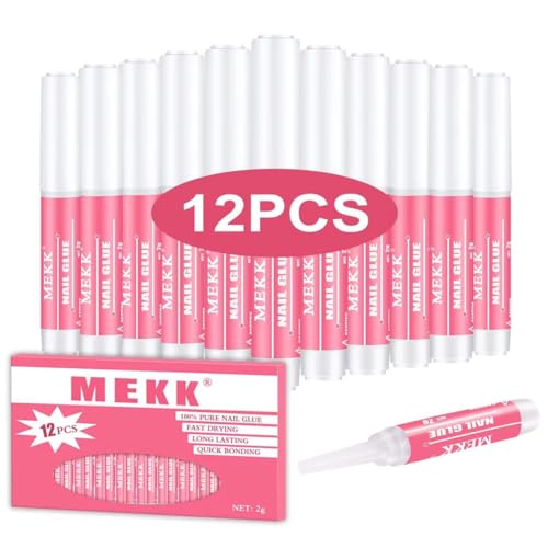MEKK Nail Glue,Super Strong & Long-Lasting Nail Glue for Acrylic Nails,Press Ons&Broken Nails,Professional Adhesive for Nail Art Supplies,0.07OZ/PCS Beauty and Personal Care MEKK Default Title