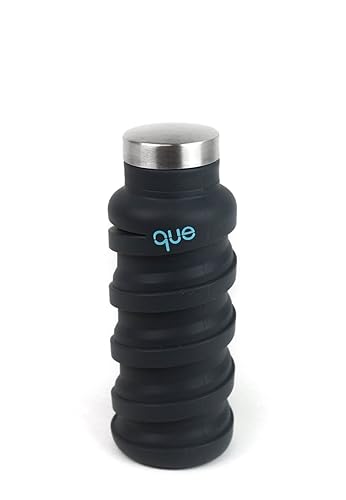 que Bottle - Fashionable & Collapsible 12oz Water Bottle (Metallic Charcoal)