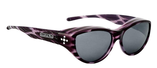Jonathan Paul Fitovers Chic Kitty Purple Cheetah Polarvue Grey Sunglasses