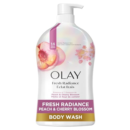 Olay Body Wash for Women, Fresh Radiance, Refreshing & Renewing, Made with Plant Based Cleansers, B3 Botanical Complex, For All Skin Types, Peach