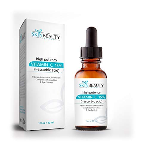 (1 oz) VITAMIN -C 15% Anti-Oxidant Skin Face Serum - Organic (L-Ascorbic Acid) plus Vegan Hyaluronic Acid -Professional Strength for Anti-Aging, Sun Beauty & Personal Care Skin Beauty Solutions