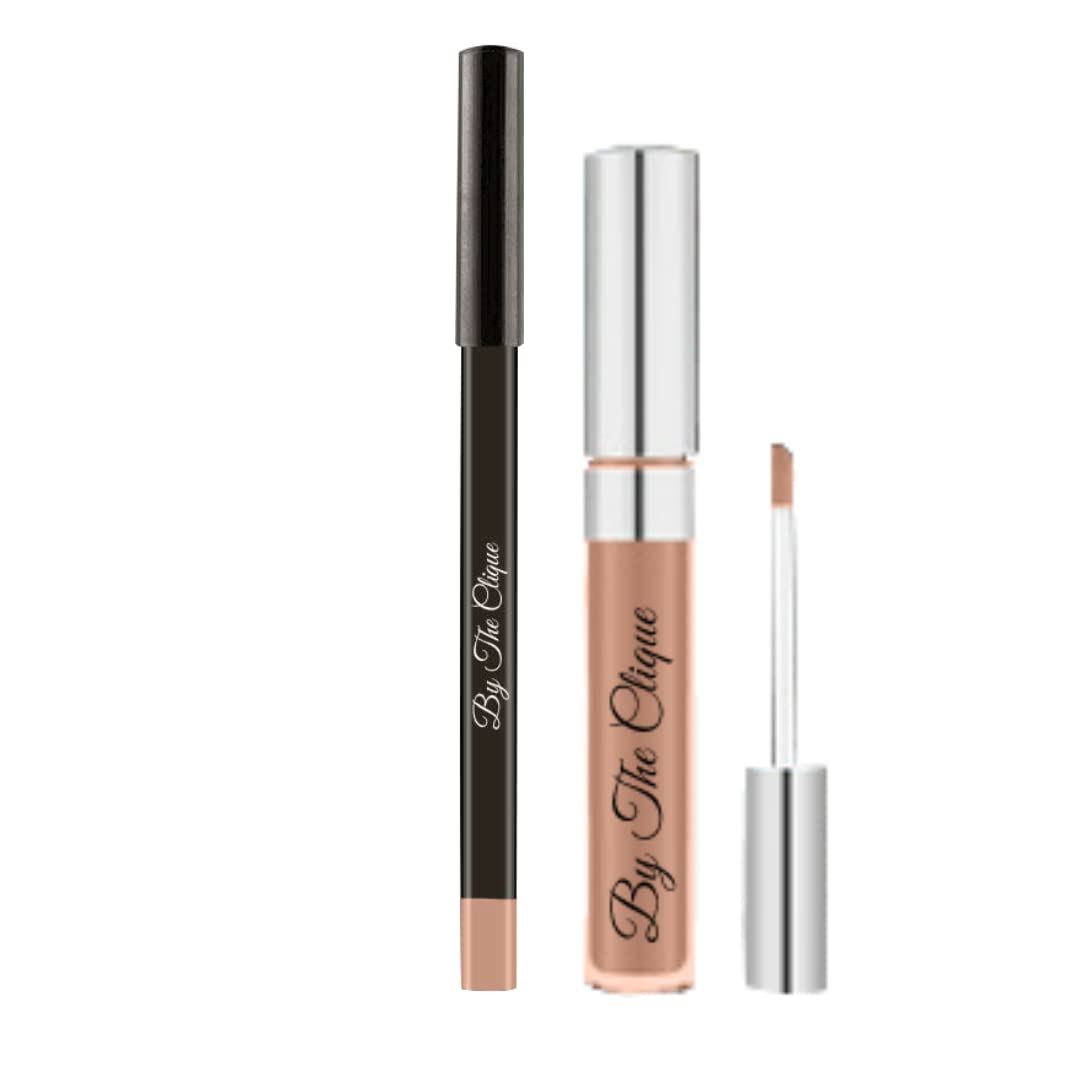 By The Clique Premium Matte Lip Kit | Beige Nude Liquid Lipstick and Liner Set | Sandy Mandy