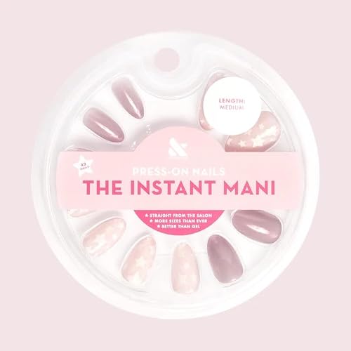 Olive & June The Instant Mani Press-On Nails, 42 Glue Press-on Nails (Mermaid Hair & SuperStars Mash-up, Medium) Beauty & Personal Care Olive & June