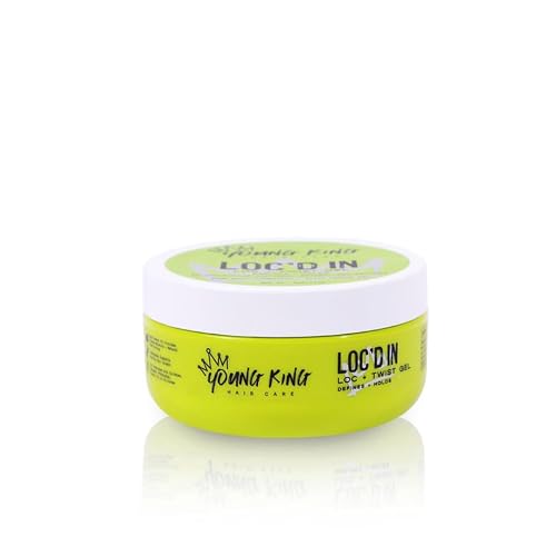 YOUNG KING HAIR CARE Loc & Twist Gel | Strong & Firm Hold, Smooths & Tames Frizz | No Flaking or Residue | Lemongrass and Apple Cider Vinegar |