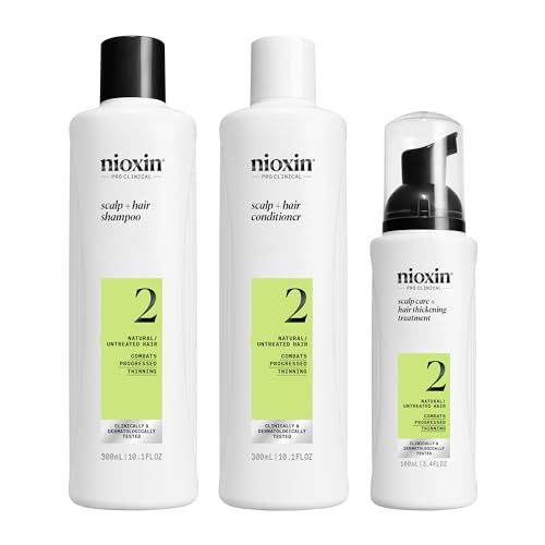 Nioxin Scalp + Hair Thickening System 2 | For Natural or Untreated Hair with Progressed Thinning| Full Size| 3 Month Supply Beauty and Personal Care NIOXIN Default Title