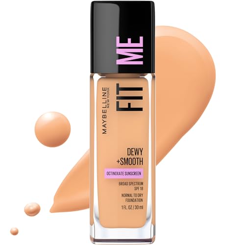 Maybelline Fit Me Dewy + Smooth Liquid Foundation Makeup, Pure Beige, 1 Count (Packaging May Vary)