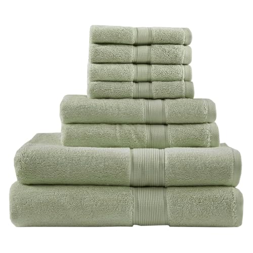 Madison Park 800GSM Bathroom Towel Set of 8 100% Cotton Bath Towel Set for Bathroom Luxurious Highly Absorbent 2 Bath Towels 2 Hand Towels 4…