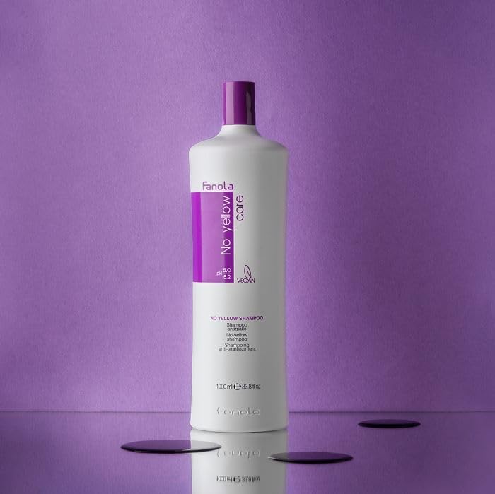 Fanola No Yellow Purple Shampoo - Purple Color Depositing Shampoo for Blondes, Bleached & Grey Hair - Formulated with Violet Pigment to Remove Brassy