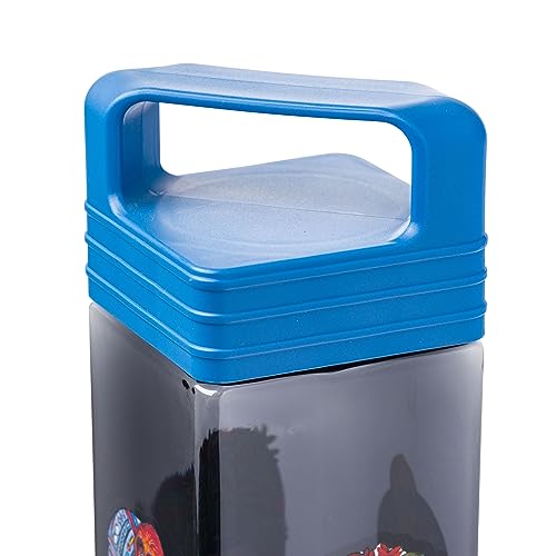 Silver Buffalo Star Wars Featuring R2-D2, C3PO, Chewbacca, and Yoda Plastic Square Water Bottle with Lid, 25 Ounces