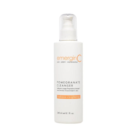 emergin C Pomegranate Gel Cleanser - Hydrating Face Wash with Fruit Extracts + Green Tea - Contains Vitamins A, C + E (8.1 oz, 240 ml)