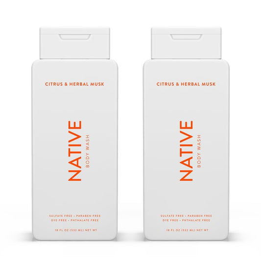 Native Body Wash Contains Naturally Derived Ingredients | For Women & Men, Sulfate, Paraben, & Dye Free Leaving Skin Soft and Hydrated | Citrus