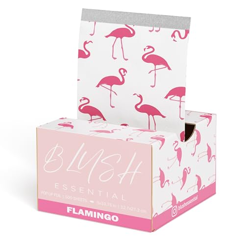 Flamingo Design Hair Salon Pop Up Foils, Aluminum Foil Sheets for Highlighting and Coloring, Salon Hair Foils, 5"x10.75", 500 Foil Sheets