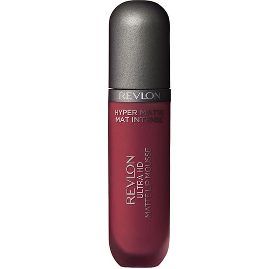 REVLON Liquid Lipstick, Face Makeup, Ultra HD Matte Lip Mousse, Longwear Rich Lip Colors in Red/Coral, 815 Red Hot, 0.02 Oz