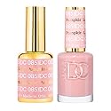 DND DC Gel Polish Set, Beige Nude Collection, UV/LED Gel Polish and Air Dry Nail Lacquer, Matching Chip-Free Polish Duo, 085 Pumpkin Latte, 0.5 Fl Oz
