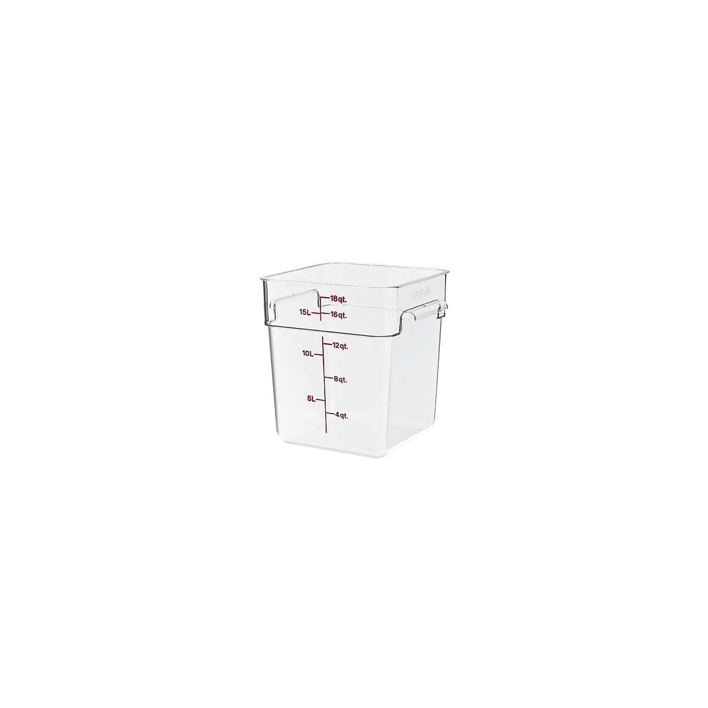 Cambro Camwear Polycarbonate Square Food Storage container, 18 Quart