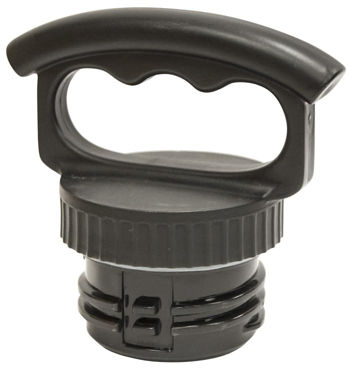 Fifty/Fifty Growler, Double Wall Vacuum Insulated Water Bottle, Stainless Steel, 3 Finger Cap w/ Standard Top, Black, 64oz/1.9L, V65001BK0