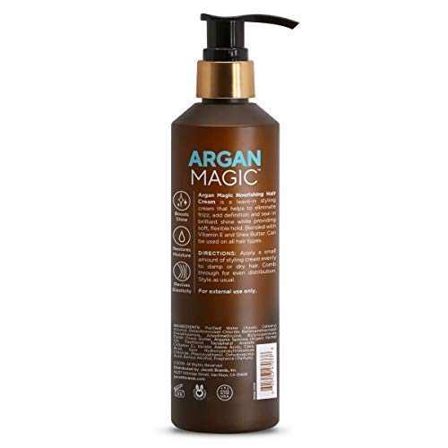 Argan Magic Nourishing Hair Cream - Hydrates, Conditions, and Eliminates Frizz for All Hair Types | Seals in Shine | Paraben Free, (8.5 oz / 2 Pack)