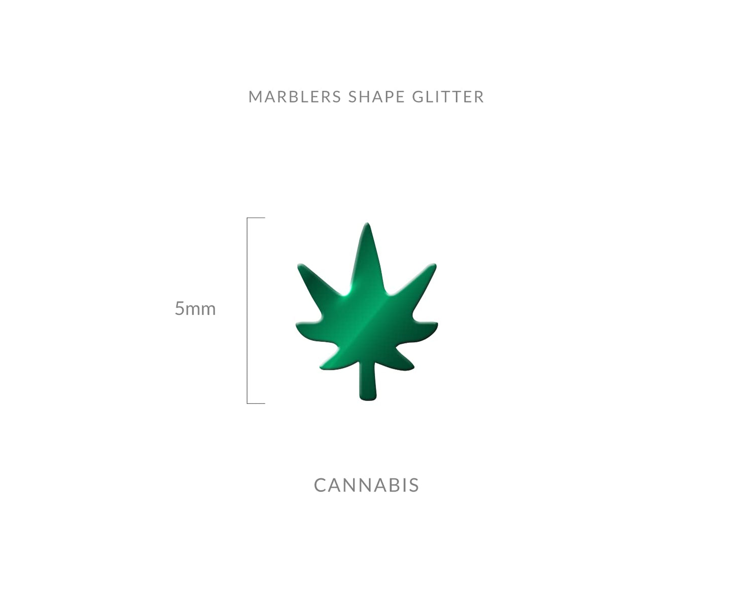 MARBLERS [Cannabis] Shape Glitter for Body & Face 0.11oz (3g) | Flake | Non-Toxic | Vegan | Cruelty-Free | Eyeshadow, Nail Polish, Nail Art |