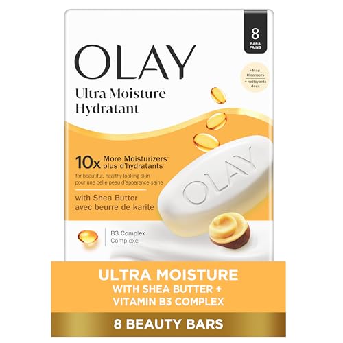 Olay Beauty Bar, Ultra Moisture,10x More Moisturizers, Nourishing Conditioners, Smooth & Gentle on Skin, Vitamin B3 Complex, For All Skin Types, Shea