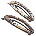 Camila Paris CP3367 French Hair Barrette Clip for Women, Handmade, Onyx, Side Slide-in Metal-Free Closure Strong Hold Grip Hair Clips for Girls, No