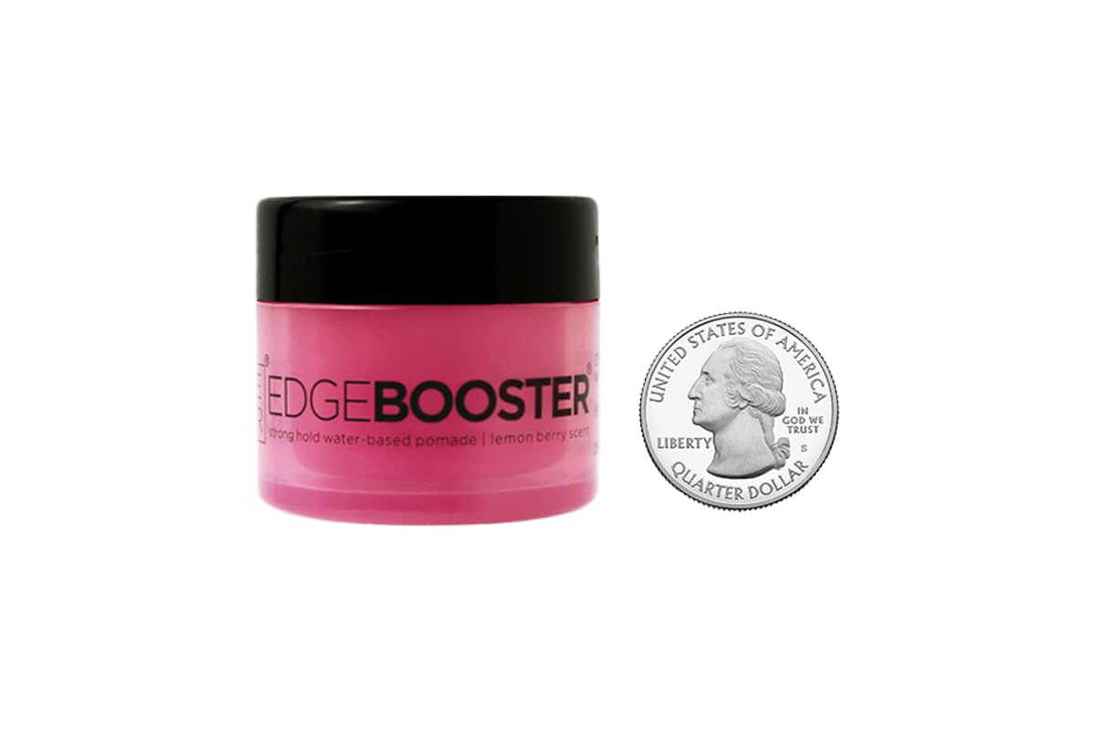 Style Factor EDGEBOOSTER Strong Hold Water-Based Pomade 0.85 Oz Mini Travel Size (0.85 Fl Oz (Pack of 1), Lemon Berry)