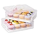Snapware (2-Layer, 24 Cupcakes Plastic Detachable Cupcake Carrier Storage Container With Lid and Handle, Freezer Dishwasher Microwave Safe